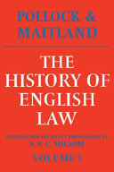 The history of English law before the time of Edward I,