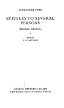Epistles to several persons (Moral essays)