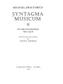 Syntagma musicum. II, De organographia : parts I and II