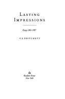 Lasting impressions : essays, 1961-1987