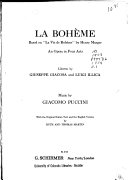 La Bohème : an opera in four acts