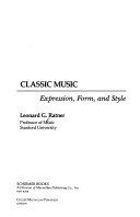 Classic music : expression, form, and style