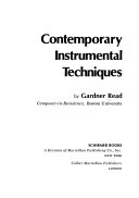 Contemporary instrumental techniques