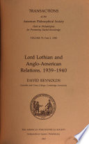 Lord Lothian and Anglo-American relations, 1939-1940
