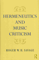 Hermeneutics and music criticism