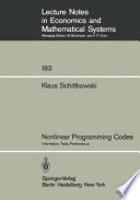 Nonlinear Programming Codes Information, Tests, Performance
