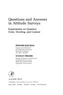 Questions and answers in attitude surveys : experiments on question form, wording, and context