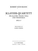 Klavier-Quartett : für Klavier, Violine, Viola und Violoncello, op. 47