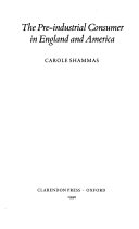 The pre-industrial consumer in England and America