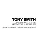 Tony Smith, paintings and sculpture, September 23-22 October 1983.
