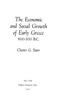 The economic and social growth of early Greece, 800-500 B.C.