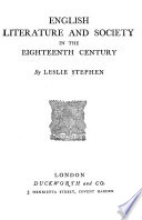 English literature and society in the eighteenth century.