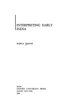 Interpreting early India