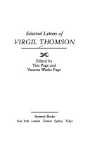 Selected letters of Virgil Thomson