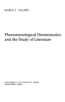 Phenomenological hermeneutics and the study of literature