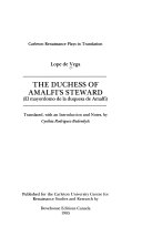 The duchess of Amalfi's steward = El mayordomo de la duquesa de Amalfi