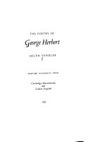The poetry of George Herbert