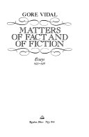 Matters of fact and of fiction : essays 1973-1976