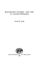 Rochester studies, 1925-1982 : an annotated bibliography