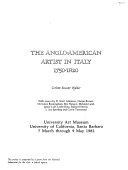 The Anglo-American artist in Italy, 1750-1820 : [exhibition], University Art Museum, University of California, Santa Barbara, 7 March through 9 May, 1982