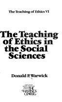 The teaching of ethics in the social sciences