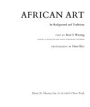 African art; its background and traditions.