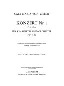 Konzert Nr. 1, f-Moll für Klarinette und Orchester, Opus 73