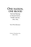 One nation, one blood : interracial marriage in American fiction, scandal, and law, 1820-1870