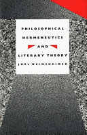 Philosophical hermeneutics and literary theory