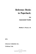 Reference books in paperback: an annotated guide.