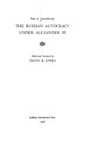 The Russian autocracy under Alexander III