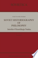 Soviet Historiography of Philosophy Istoriko-Filosofskaja Nauka